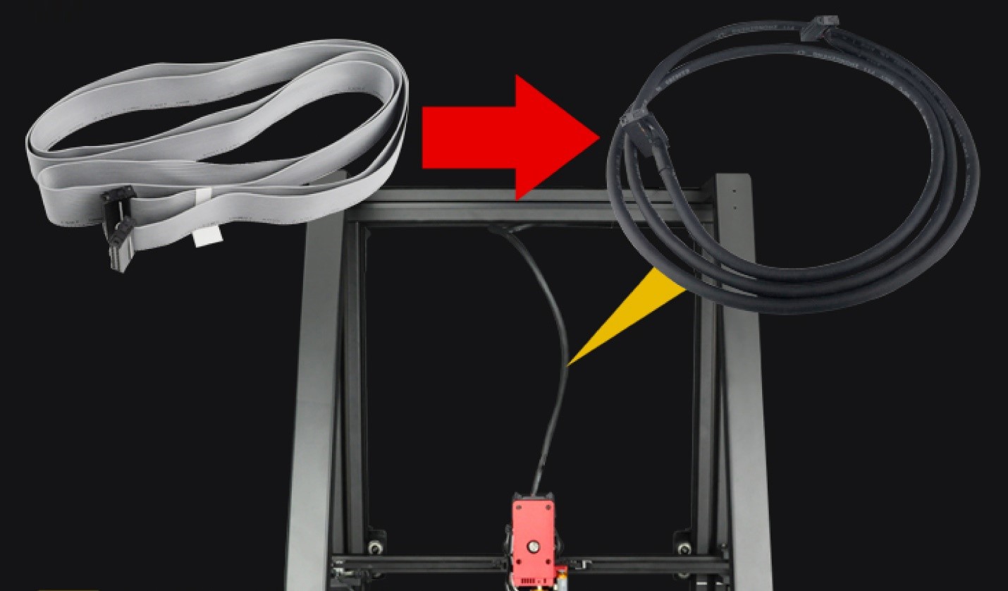 Кабель, ведущий к экструдеру Кабель, ведущий к экструдеру