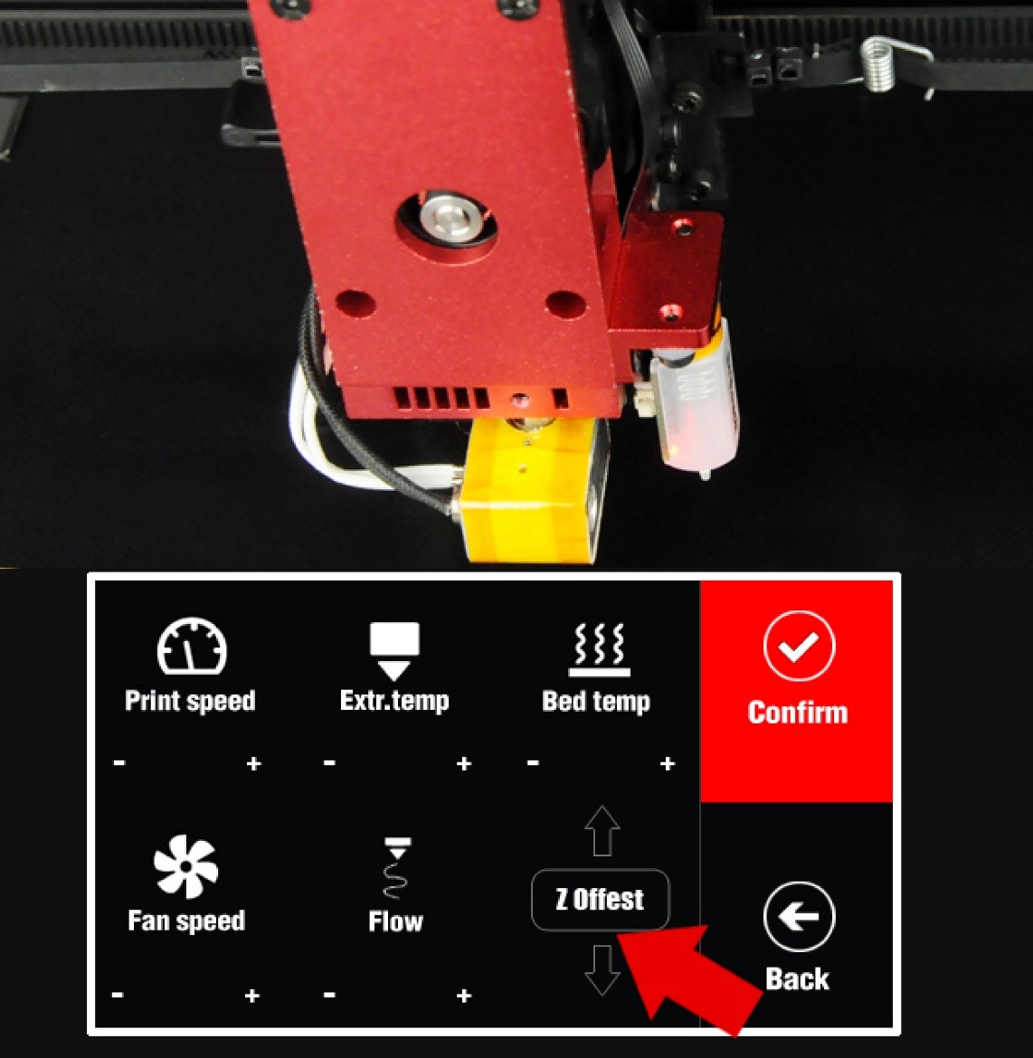Динамическое смещение по оси Z регулируется во время печати Динамическое смещение по оси Z регулируется во время печати