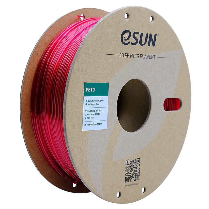 Катушка PETG-пластика ESUN 1.75 мм 1кг., полупрозрачный пурпурно-красный (PETG175T-PP1P1)