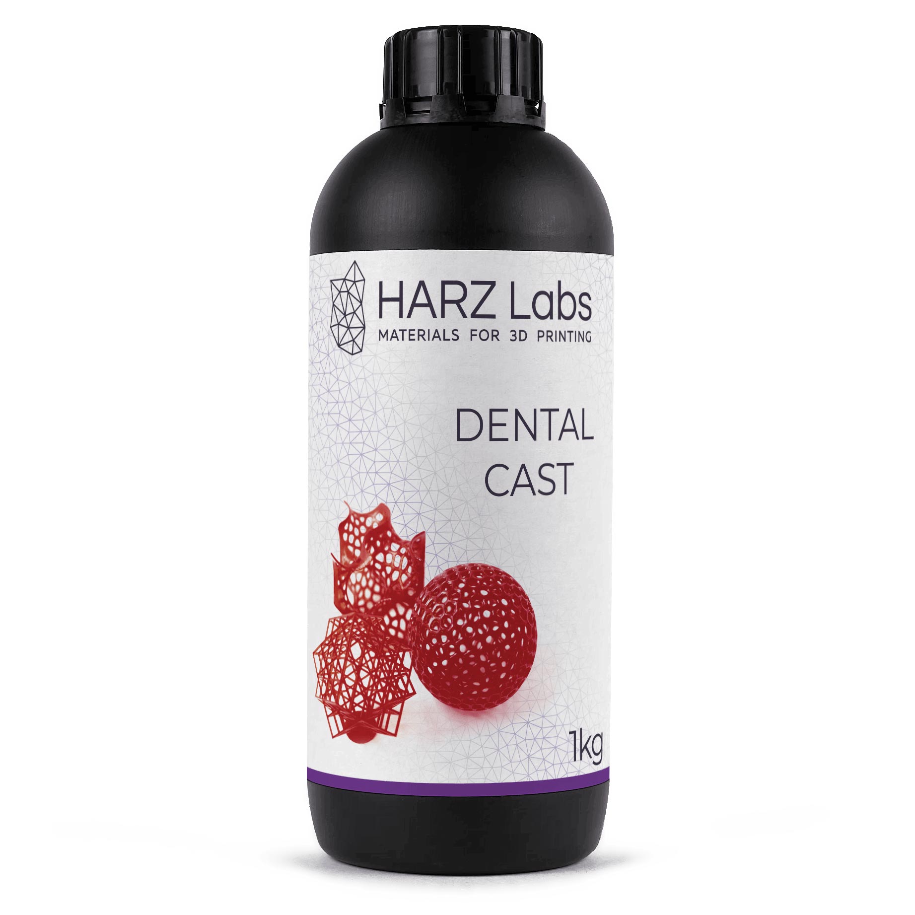 Фотополимерная смола HARZ Labs Dental Cast Cherry, вишневый (1000 гр)