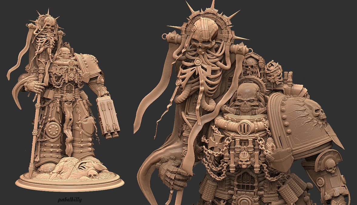 3D модель капеллана из Warhammer 40k