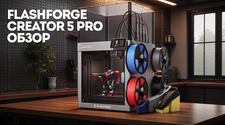 FlashForge Creator 5 Pro: четыре головы лучше одной